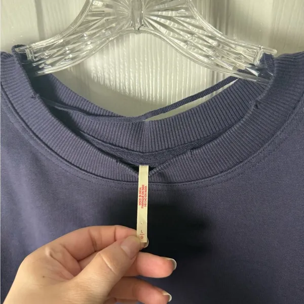 Free People Eleanor Sweatshirt in Tempest Navy Combo L - Image 6