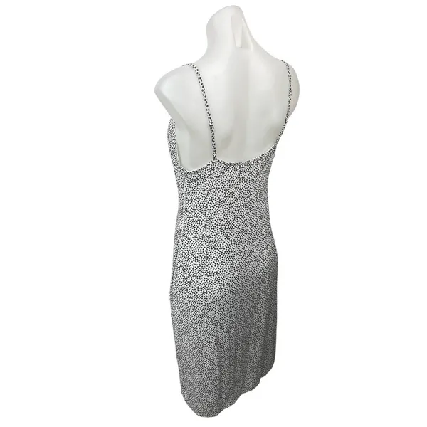 Abercrombie & Fitch White Black Satin Floral Sleeveless Midi Cami Camisole Dress - Image 2