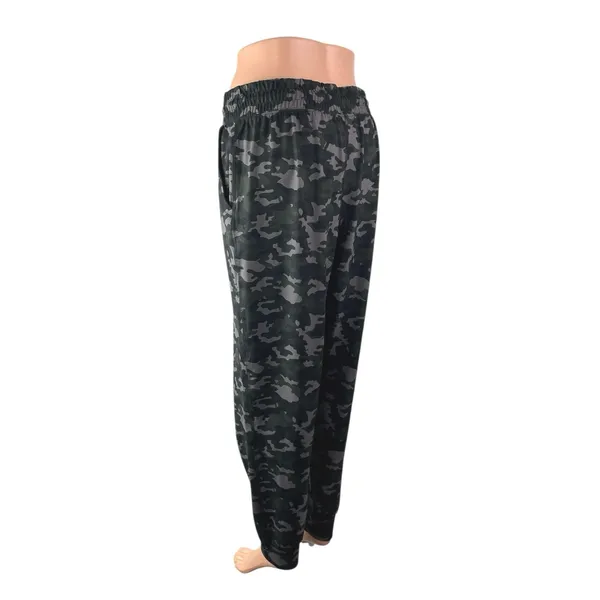 Fabletics Green Camo Camouflage High Waist Drawstring Trousers Joggers Pants L - Image 3