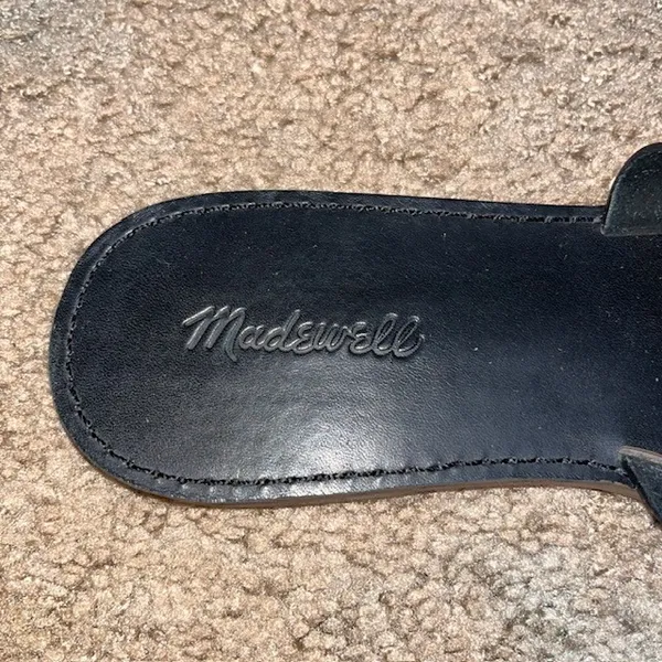 Madewell Boardwalk Post Slide Sandal Leather Black 10 - Image 7