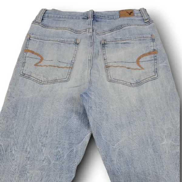American Eagle Outfitters Stretch Mom Jeans Size 4 Destroyed Ripped Torn Distressed - Image 4