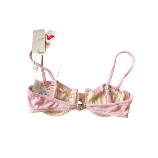 SANDSHAPED Terry Bikini Top Light Pink Small NEW NWT‎ - Image 3