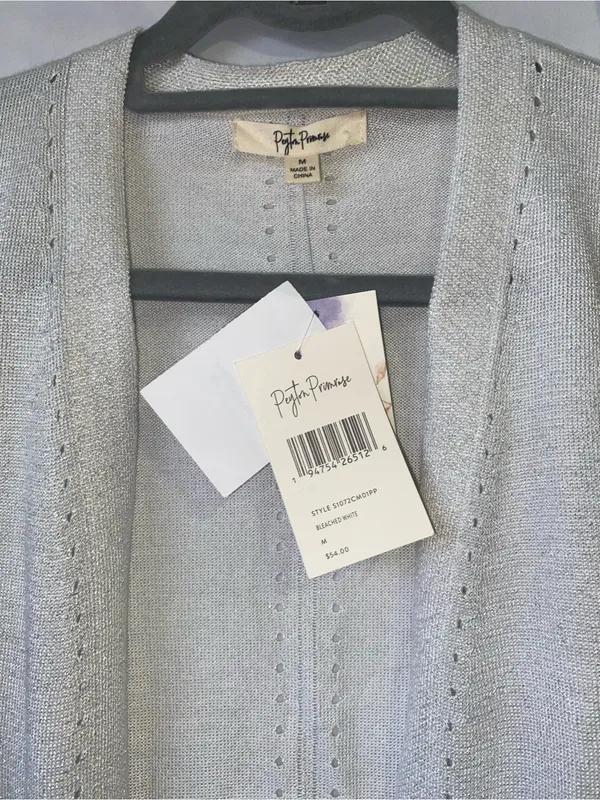 Brighton Silver Shimmer Open-Front Cardigan - Image 4