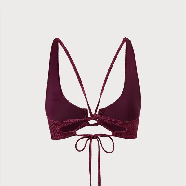 Berlook Burgundy Geometric U Neck Bikini SET 77 - Image 9