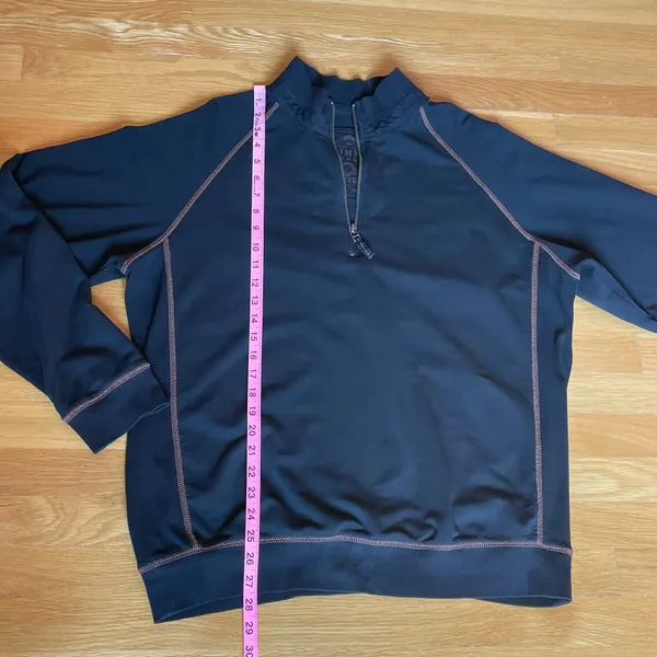 Tommy Bahama Black 1/4 Zip Pullover Sweatshirt Men’s Large Cotton Blend - Image 4