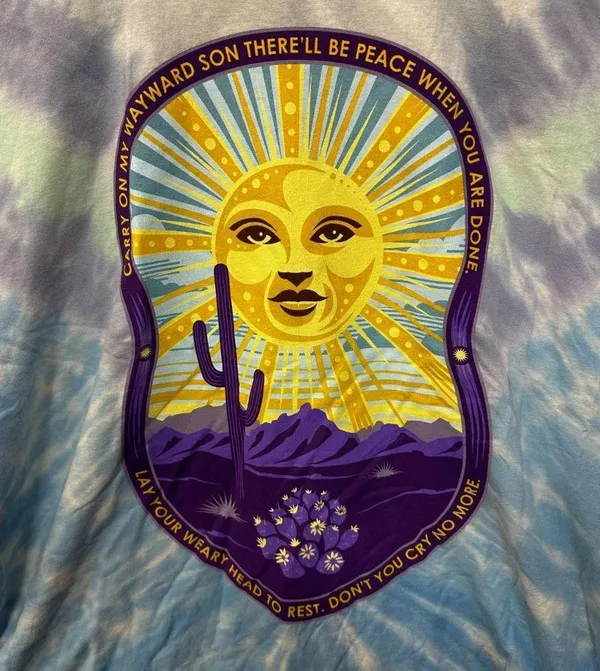Kansas Carry On My Wayword Son Lyrircs Tie Dye Tshirt 2xl - Image 2
