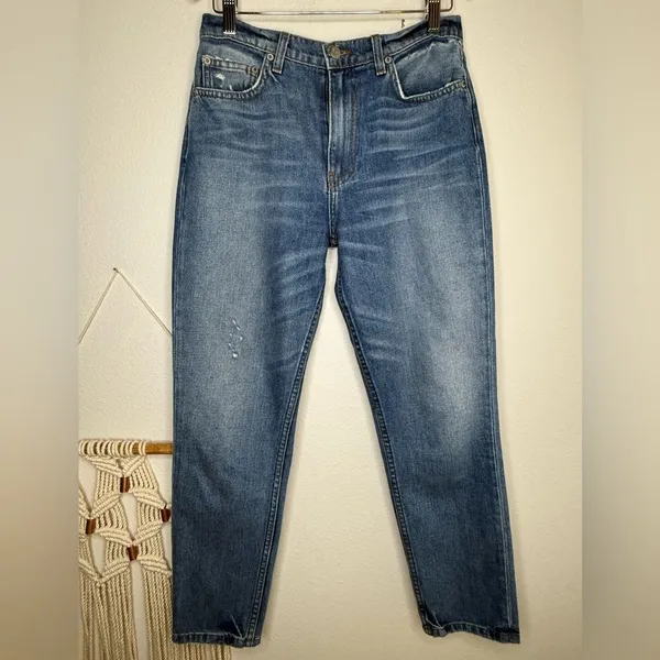 Reformation Denim Julia High Waist Distressed Jeans in Bryce Wash - Image 7