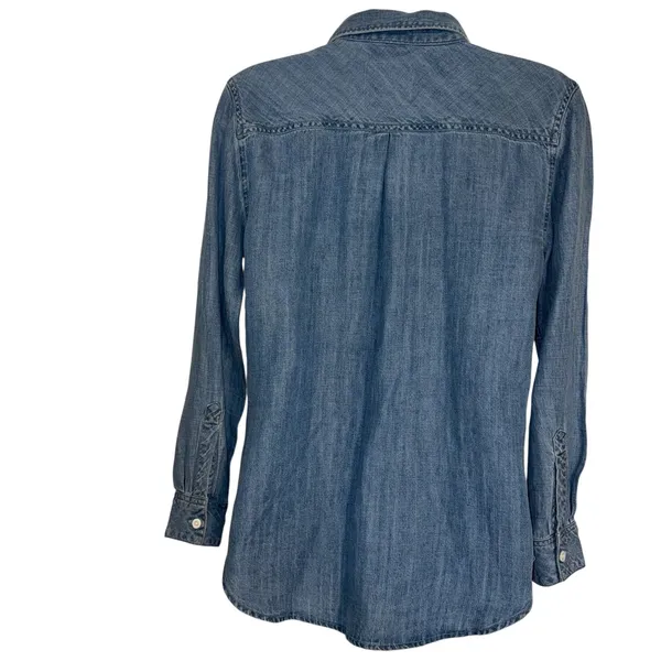 RAILS Chambray Shirt Button‎ Up Floral Embroidered Long Sleeve EUC Size XS - Image 6
