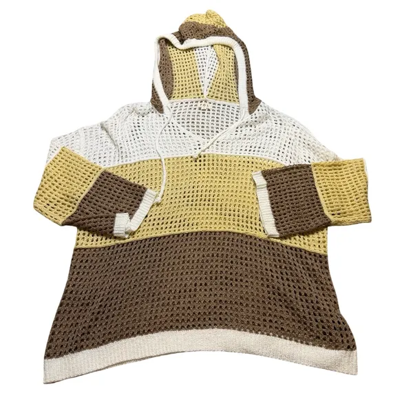 ✨ POL Oversized Open Knit Hooded Sweater Pullover‎ S ✨ - Image 2
