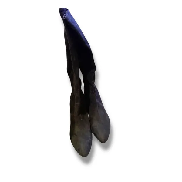 Nine West Knee High Boots Size 9.5 Black‎ Faux Suede Almond Toe Stiletto Heel - Image 5