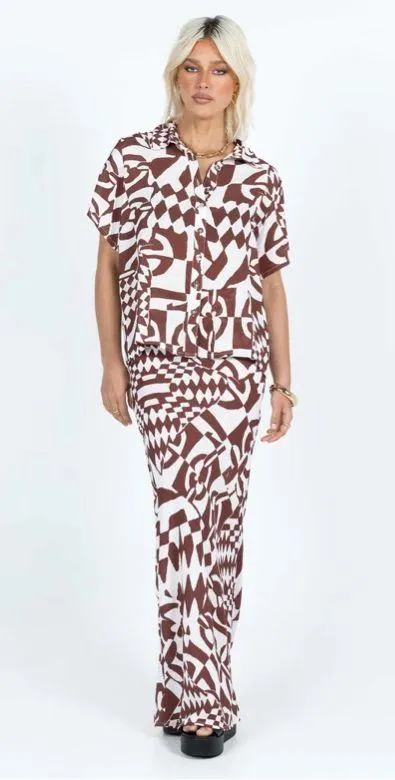 Princess polly BEKKA SET BROWN / WHITE - Image 4