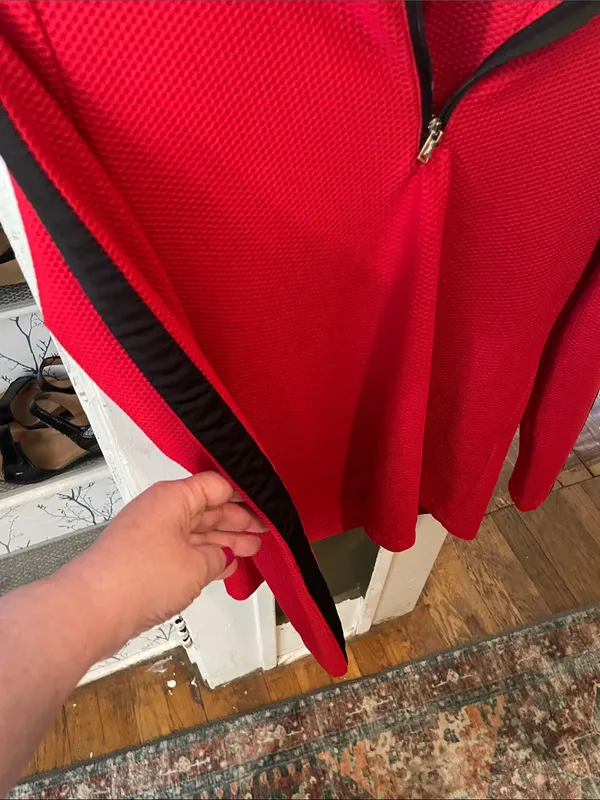 Lauren Ralph Lauren Red Long-Sleeve Half-Zip Pullover with Black Trim - Image 5