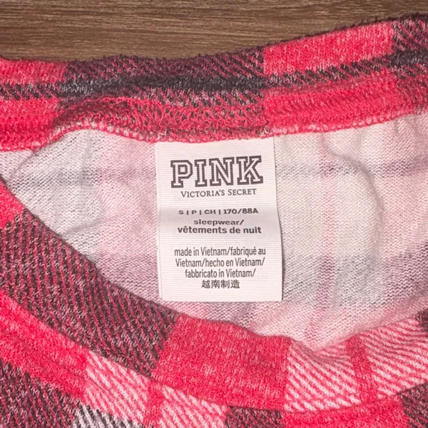 PINK Victoria's Secret Red and Gray Plaid Pajama Set - Image 3