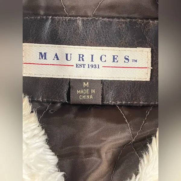 Maurices Medium Y2k Penny Lane Retro Faux Leather Brown Zip Up Vest - Image 7