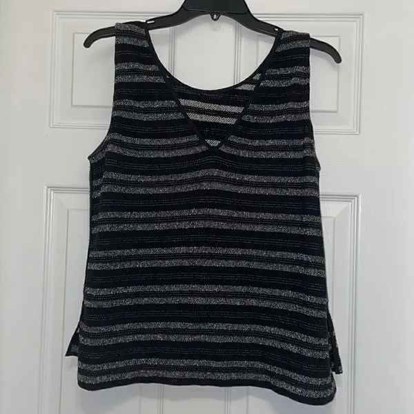 ✨Madewell Black & White Striped Terry Tank/Cami Top - Image 4