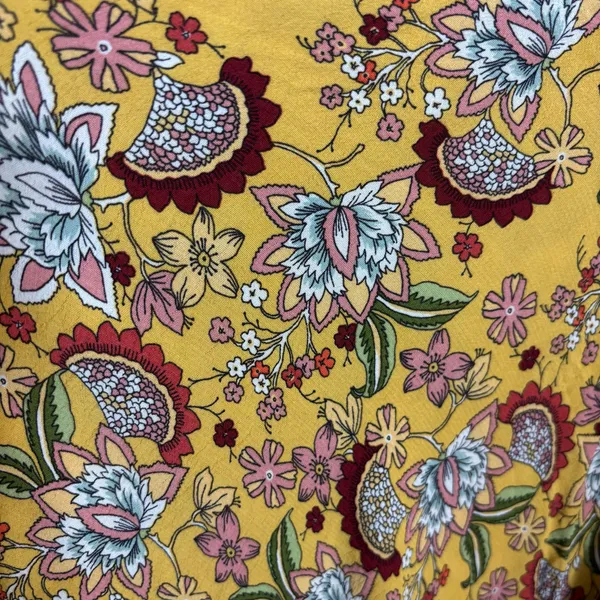 Sanctuary Yellow Floral Paisley High-Low Wrap Ruffle Skirt - Image 3