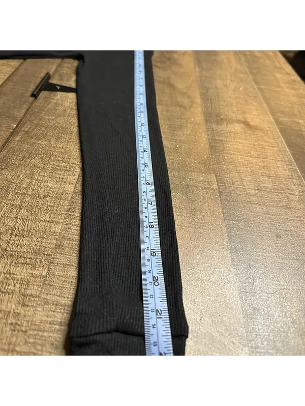 Hollister Black Ribbed Button-Up Long Sleeve Top With Thumb Holes - Image 9