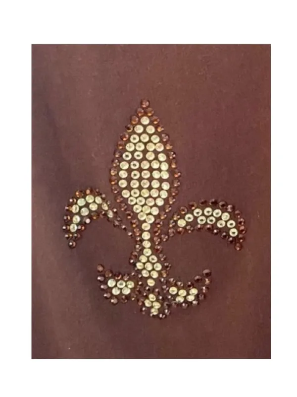 new Troo ❤︎︎ Crystal Embellished Fleur De Lis Thin Strap Tank Top ❤︎︎ Cocoa XL - Image 9