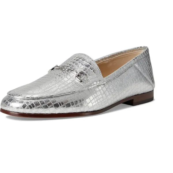 NEW $150 Sam Edelman Loraine Leather Loafer Soft Silver Snake Skin 6.5 Slip On - Image 7