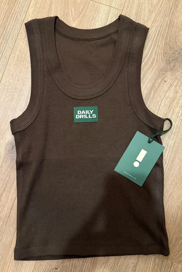 Ribbed Logo Tank - Coco - Image 2