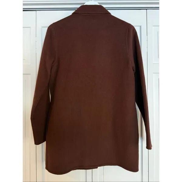 Joie brown wool double breasted peacoat size small - Image 5