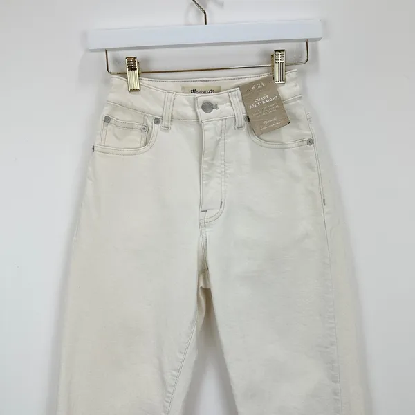Madewell The Curvy 90s Straight Jean Vintage Canvas Beige High Waist US 23 NWT - Image 6