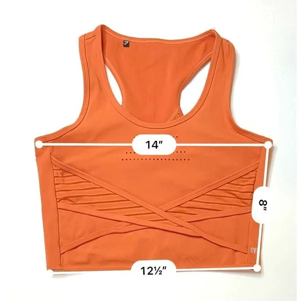 GymShark Athletic Orange Sleeveless Moisture Wicking Top Cropped Top sz S/M‎ - Image 4