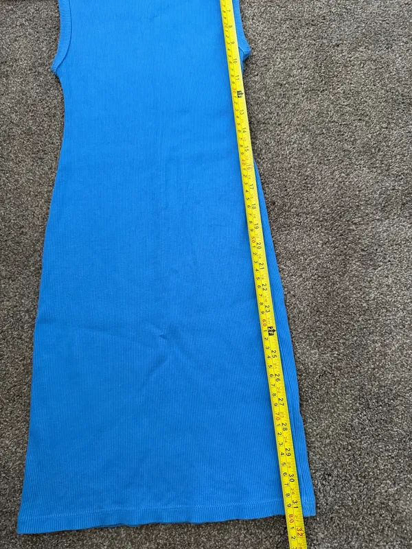 Pull&Bear Bright Blue Ribbed Sleeveless Mini Dress - Image 5