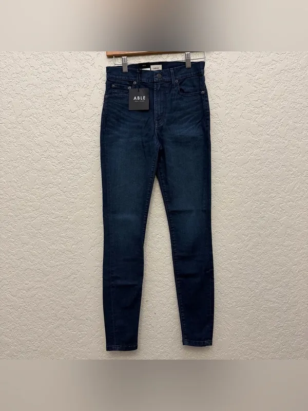 ABLE High Rise Skinny Jeans Blue Size 24 - Image 13