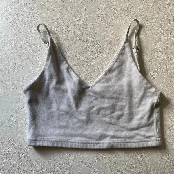 Brandy Melville White Cropped Cami Tank One Size XS S Y2K - Image 2