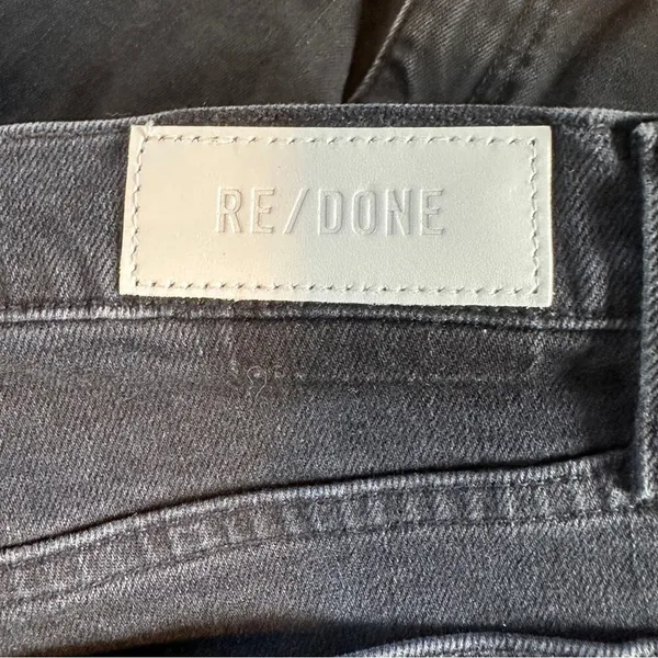 RE/DONE Redone Originals 90's High Rise Ankle Raw Hem Crop Faded Black Jeans 29 - Image 5