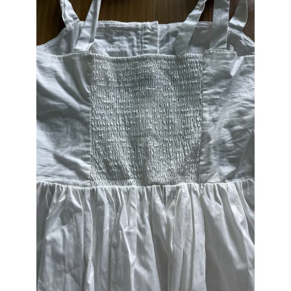 Altard State Corset Mini Dress Large White Pintucked Tie Strap Fit & Flare - Image 7