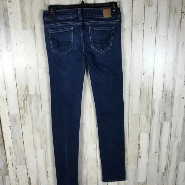 American Eagle AE Skinny Blue Jeans Dark Wash 0 v6x - Image 3