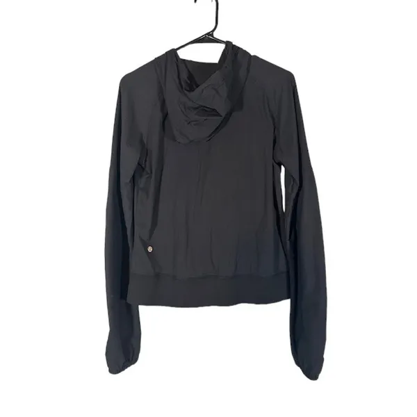 Lululemon Black Hooded Full Zip Athletic Running Jacket Women Sz 8 - Image 2