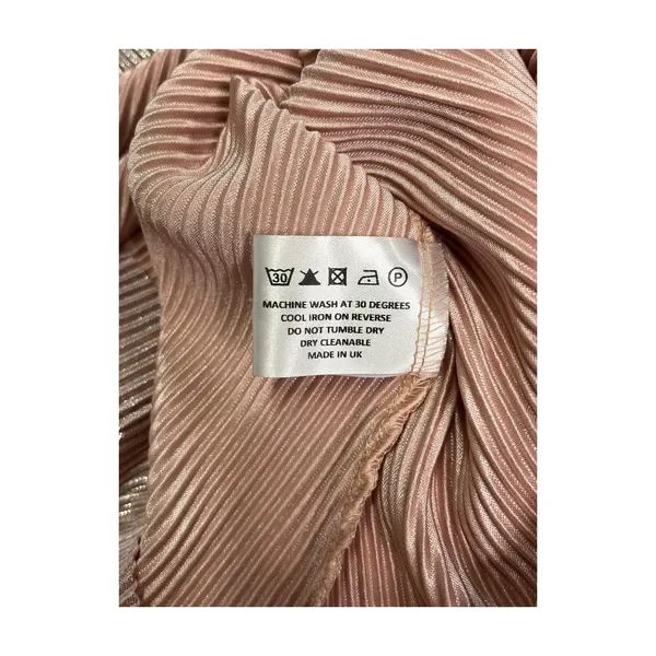 OML Mini Dress Womens Small Pink Metallic Pleated Halter Cocktail Party Sexy - Image 8