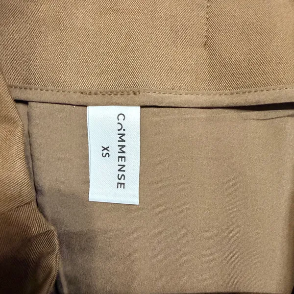 Commense Brown High Waisted Wrap Midi Skirt Front Slit XS 231021003‎ - Image 7