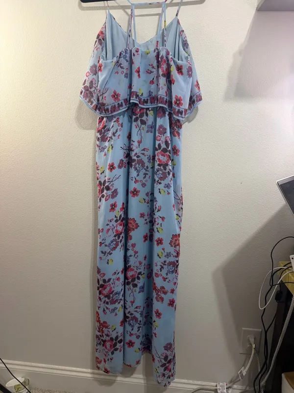 Vera Wang Light Blue Floral Dress - Image 2