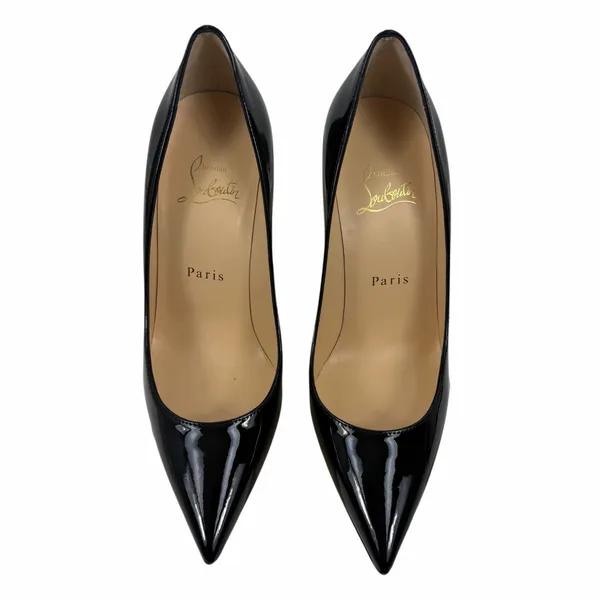 Christian Louboutin Kate 100 Patent Leather Pointed Toe Pump Black Size 36 - Image 4