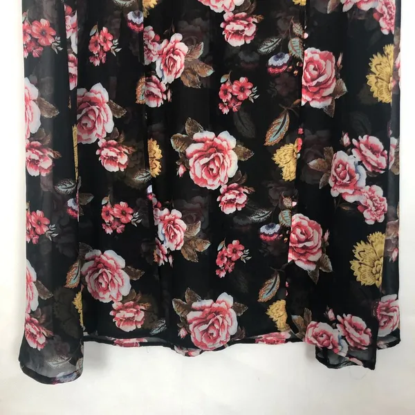 Dark Floral Sheer Maxi Skirt Samll Double Slit Romantic Dark Fairy Whimsigoth - Image 5