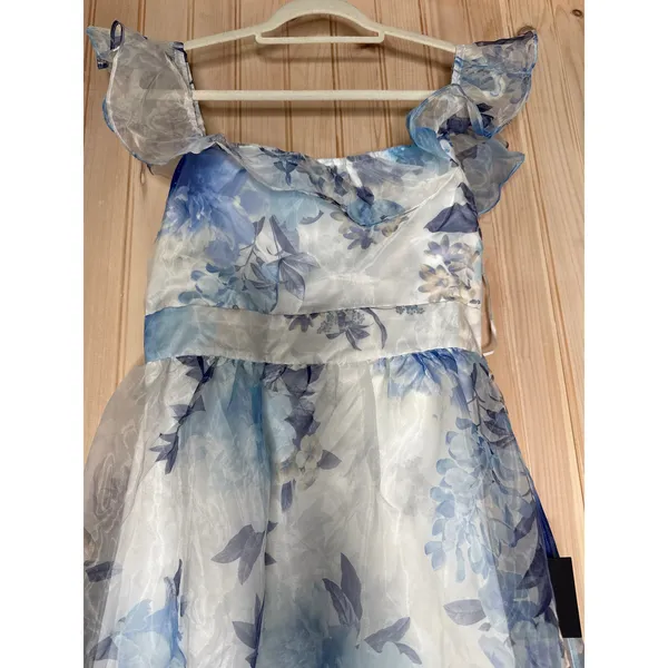 NWT Lulus Sweet Composure White Floral Organza Off-the-Shoulder Midi Dress XXL - Image 5