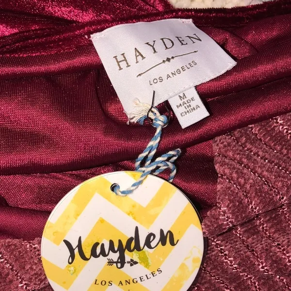 Hayden size medium cranberry new with tags crushed velvety holiday dress - Image 7