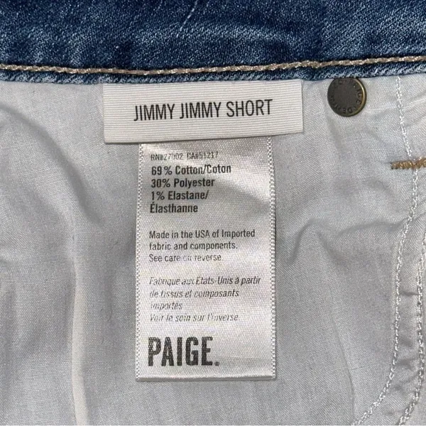 Paige Denim Women’s Size 24 Medium Blue Wash Jimmy Jimmy Cut Off Jean Shorts - Image 6