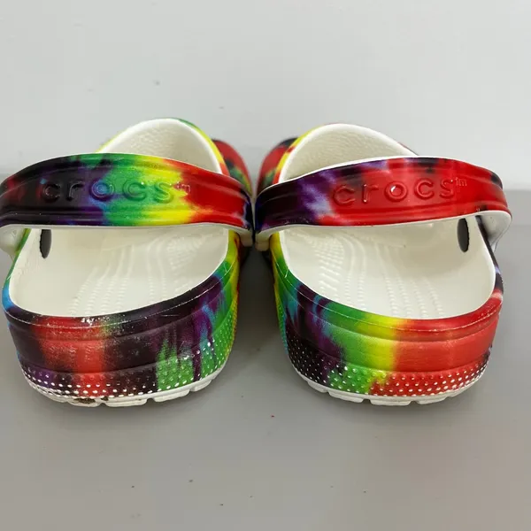 Crocs‎ Classic Solar Rainbow Clogs W7 M5 Tie Dye Slip On Festival Hippie Pride - Image 4