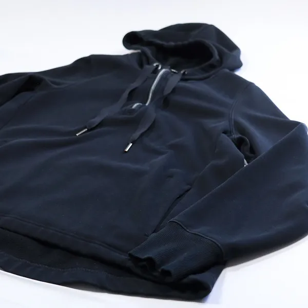 Athleta Cozy Karma 1/4 Zip Hoodie Women Medium Black High Low Hem Thumbhole Top - Image 10