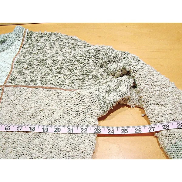 Vintage Y2k Kocal Womens Leaf Fall Theme Colorblock Sweater Tans Mint Green Sz L - Image 6