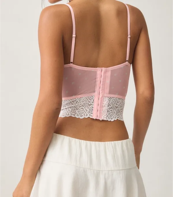 Urban Outfitters Out From Under Adrena Mesh + Lace Underwire Corset Cami - Image 2