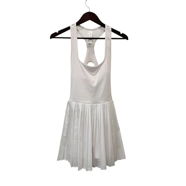 Fabletics Dress Womens Small White Tank Pleated Tennis Skater Racerback Athletic - Image 2