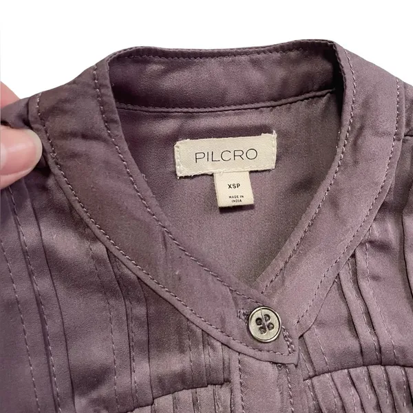 Pilcro by Anthropologie Silly Smocked Button Down Shirt Size XSP - Image 5