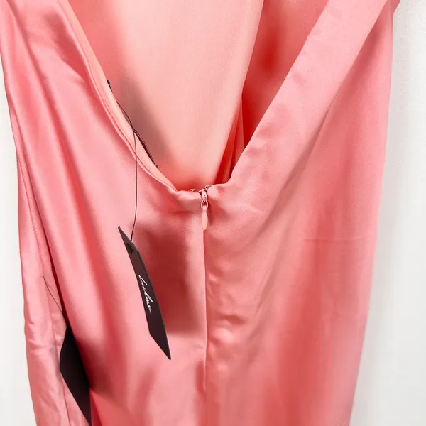 Lulus Satin Mini Halter Dress Pink Sleeveless Party Glam Backless Small NWT - Image 9
