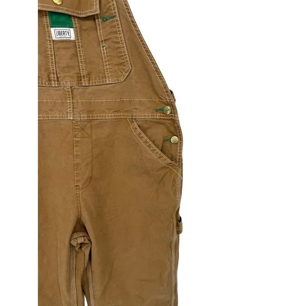 Liberty Overalls Womens L Brown Duck Canvas Carpenter Workwear Utility Gorpcore - Image 3